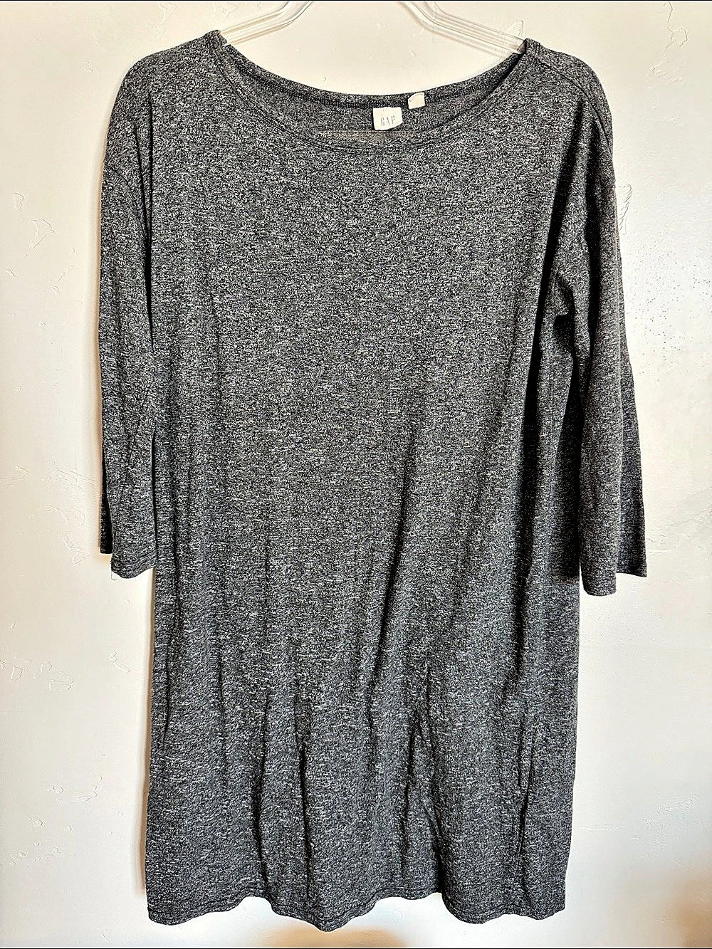 Gap Modern Boatneck T-Shirt Dress Gray Midi Size Medium